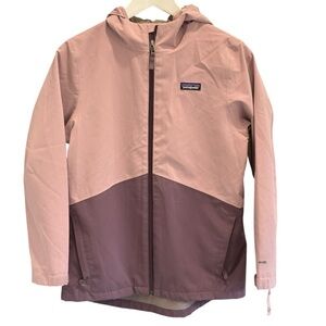 Patagonia Two-Tone Pink Purple Windbreaker Hoodie Jacket Girls Size XL